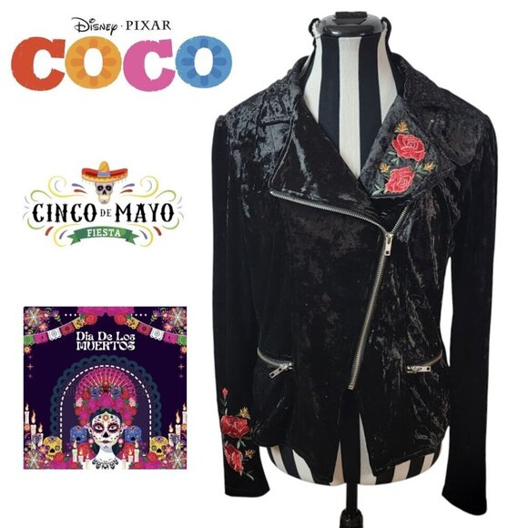 Disney Pixar Coco Crushed Velvet Jacket - Cinco de Mayo & Day of the Dead - Picture 1 of 10